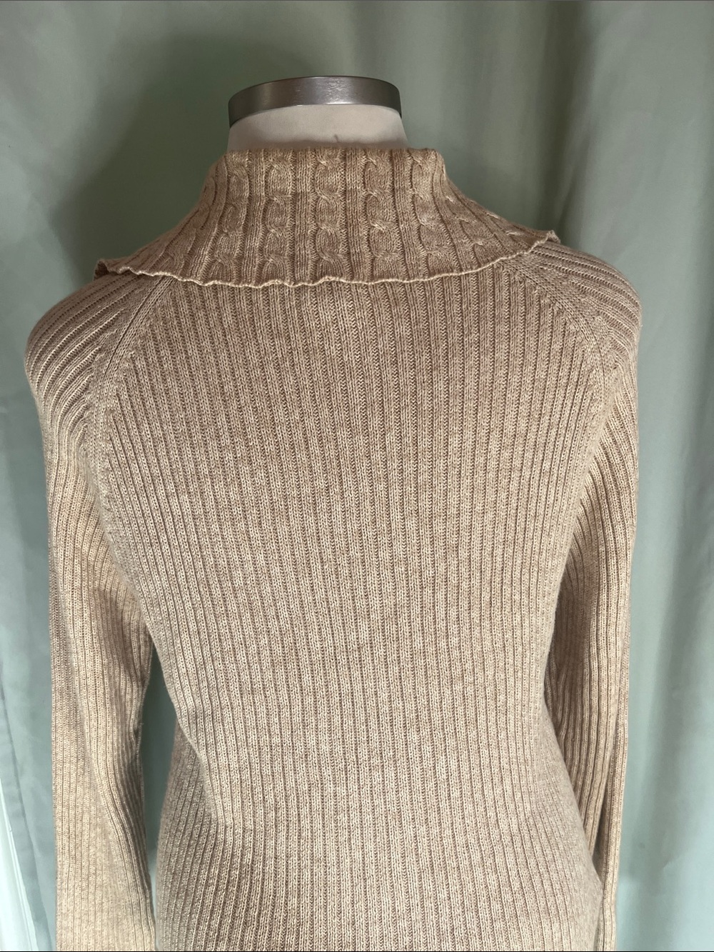Tiara International Beige Fair Isle Zip Cardigan Sweater XL - Picture 2 of 7
